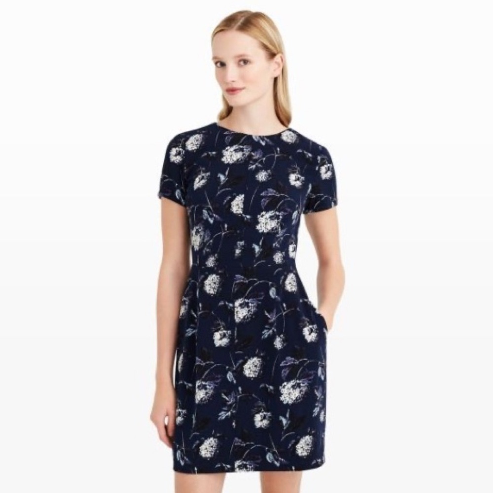 Club Monaco Navy Floral Dress